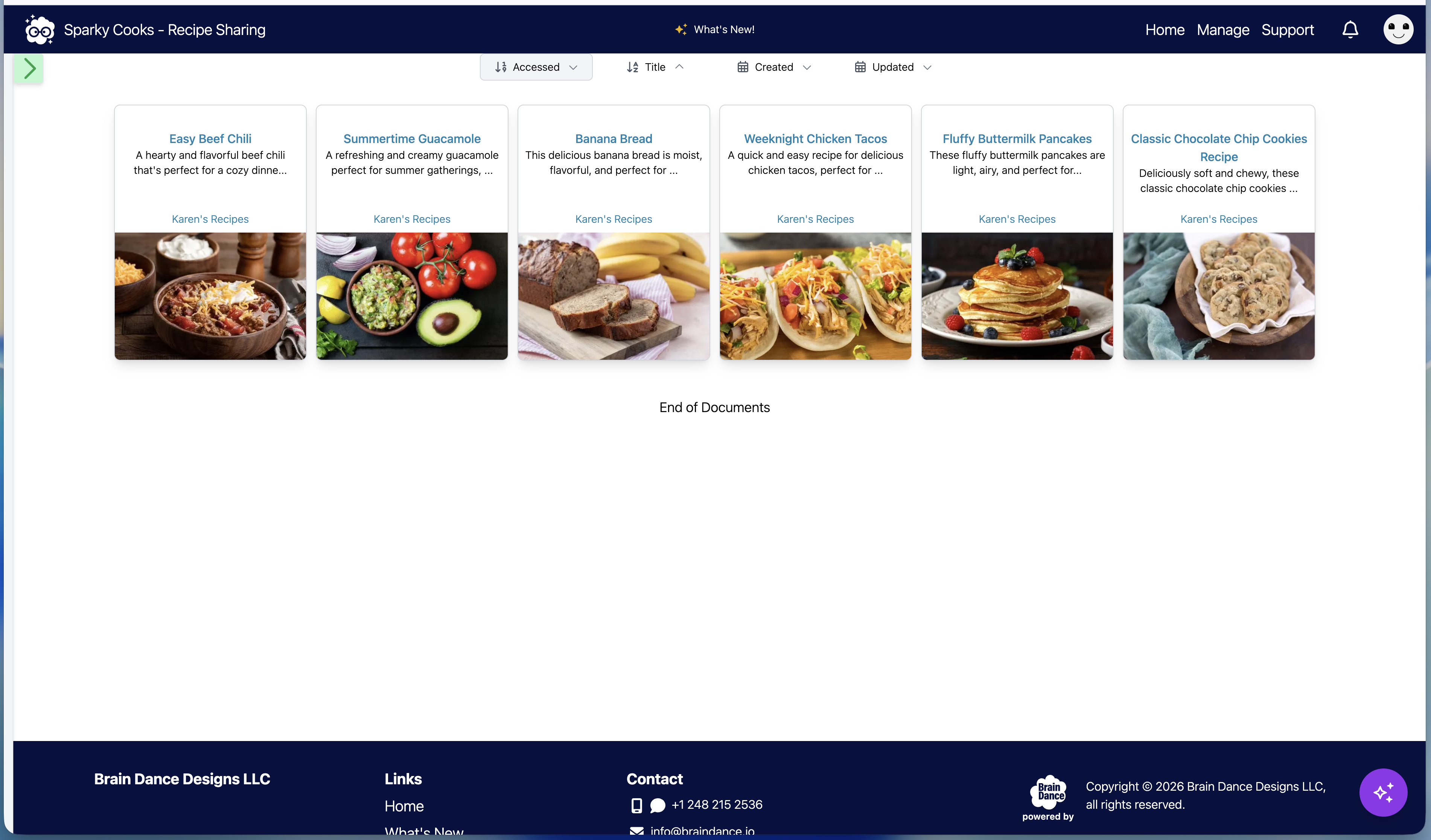 Sparky Cooks Dashboard