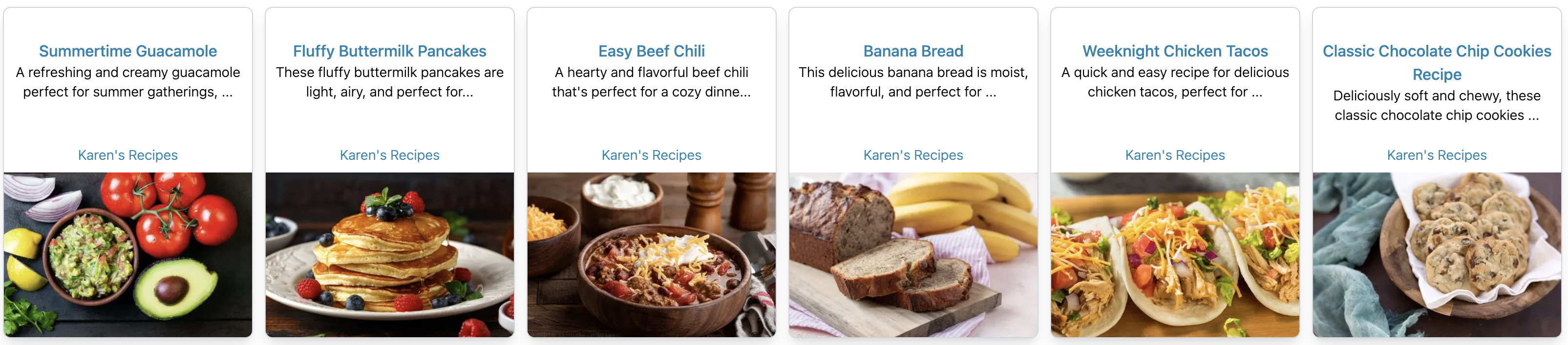 Sparky Cooks recipe cards